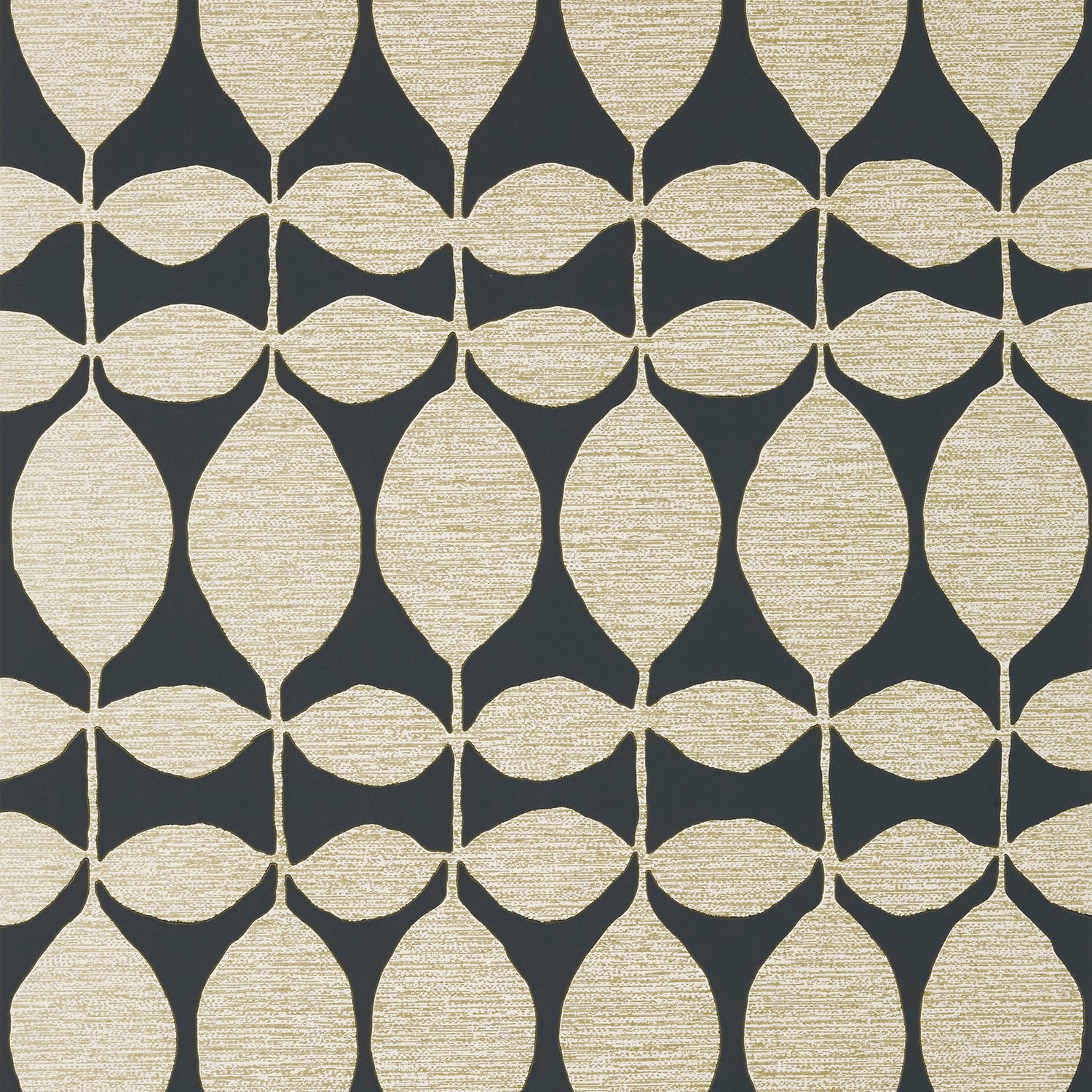 Lola fabric in metallic gold on black color - pattern number T41047 - by Thibaut in the Modern Resource Volume 4 collection