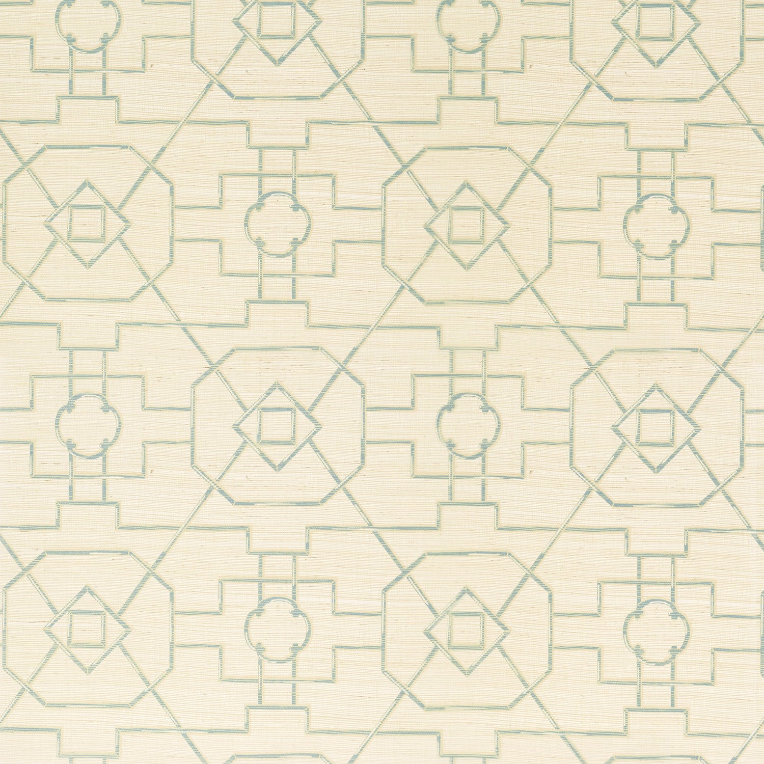 East Gate wallpaper in cream and aqua color - pattern number T41152 - by Thibaut in the Grasscloth Resource Volume 3 collection