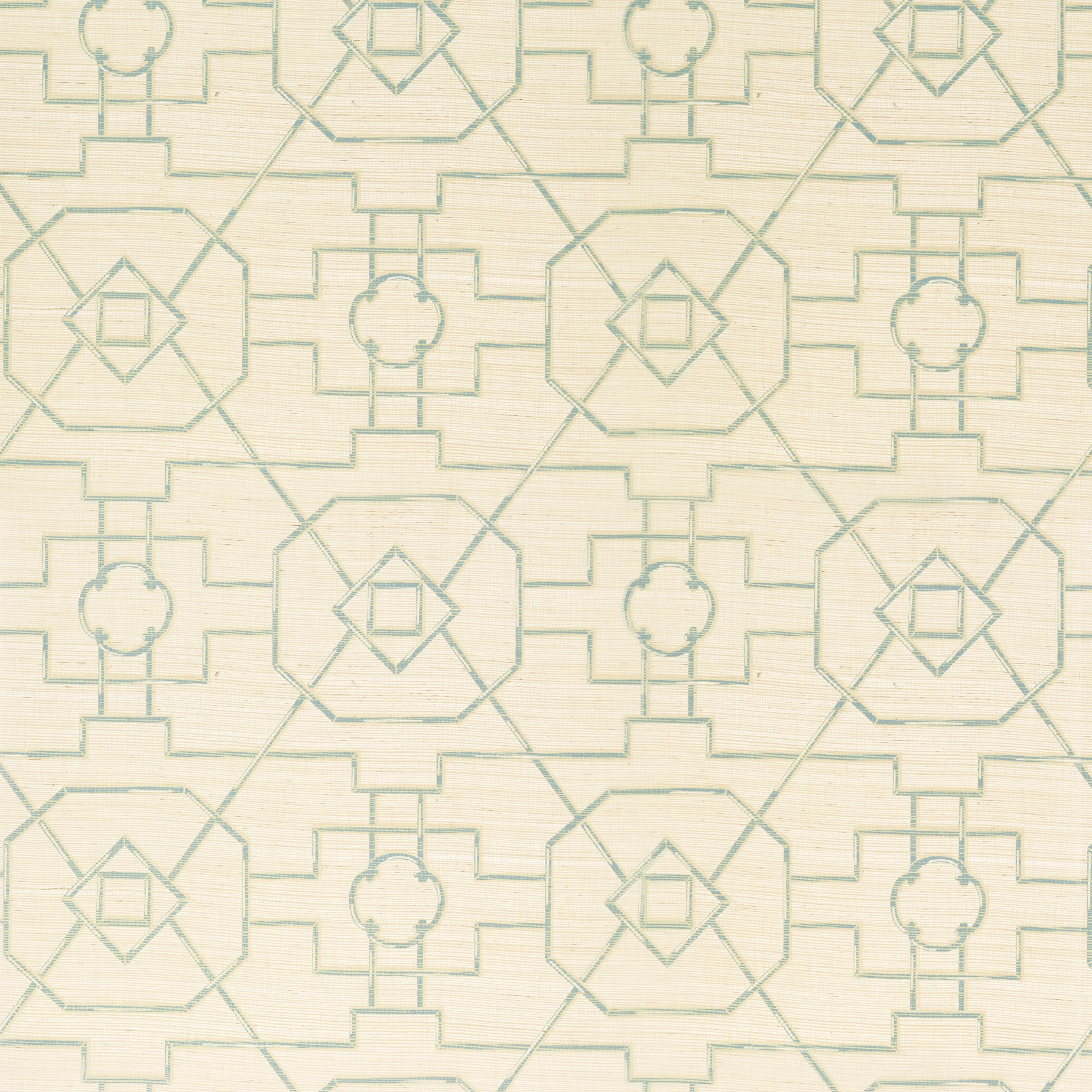 East Gate wallpaper in cream and aqua color - pattern number T41152 - by Thibaut in the Grasscloth Resource Volume 3 collection