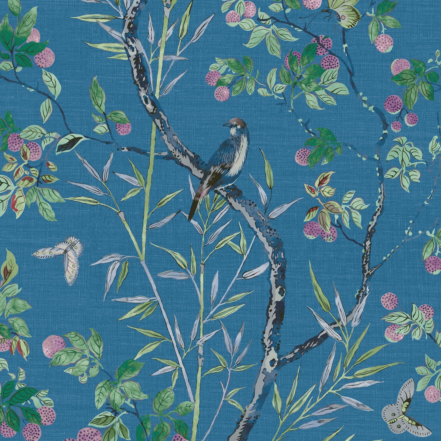 Claire fabric in navy color - pattern number T42008 - by Thibaut in the Sojourn collection