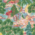 Pagoda Trees fabric in pink and green color - pattern number T42026 - by Thibaut in the Sojourn collection