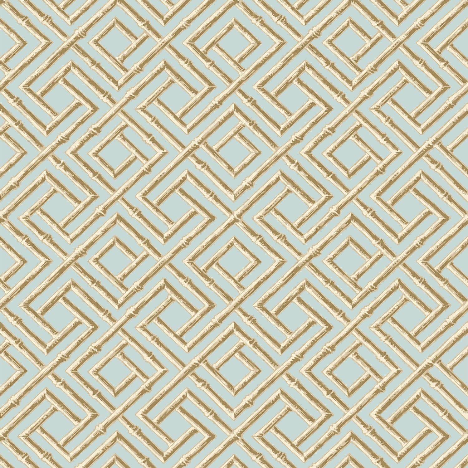 French Lattice wallpaper in blue and beige color - pattern number T42046 - by Thibaut in the Sojourn collection