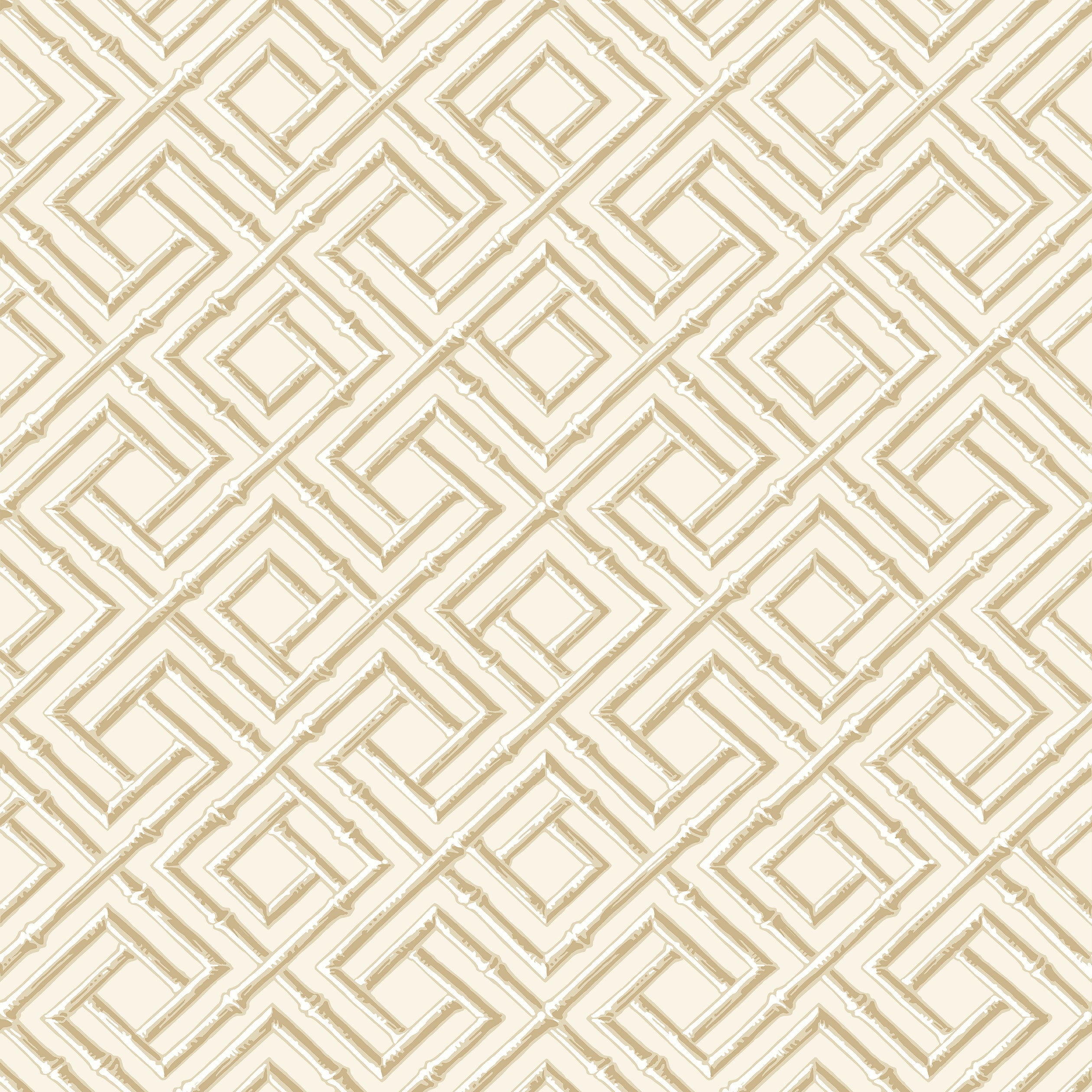 French Lattice wallpaper in beige color - pattern number T42047 - by Thibaut in the Sojourn collection
