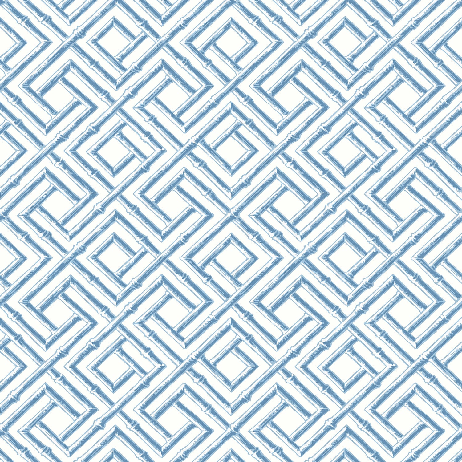 French Lattice wallpaper in blue color - pattern number T42048 - by Thibaut in the Sojourn collection