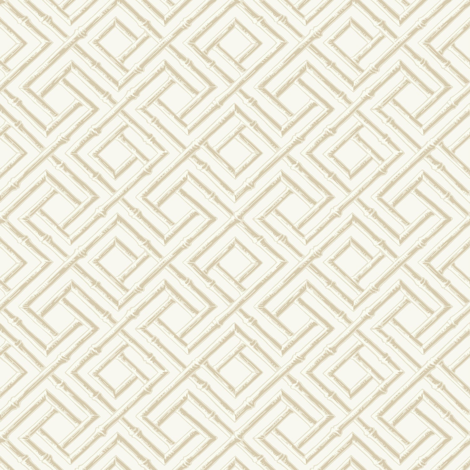French Lattice wallpaper in cream color - pattern number T42051 - by Thibaut in the Sojourn collection