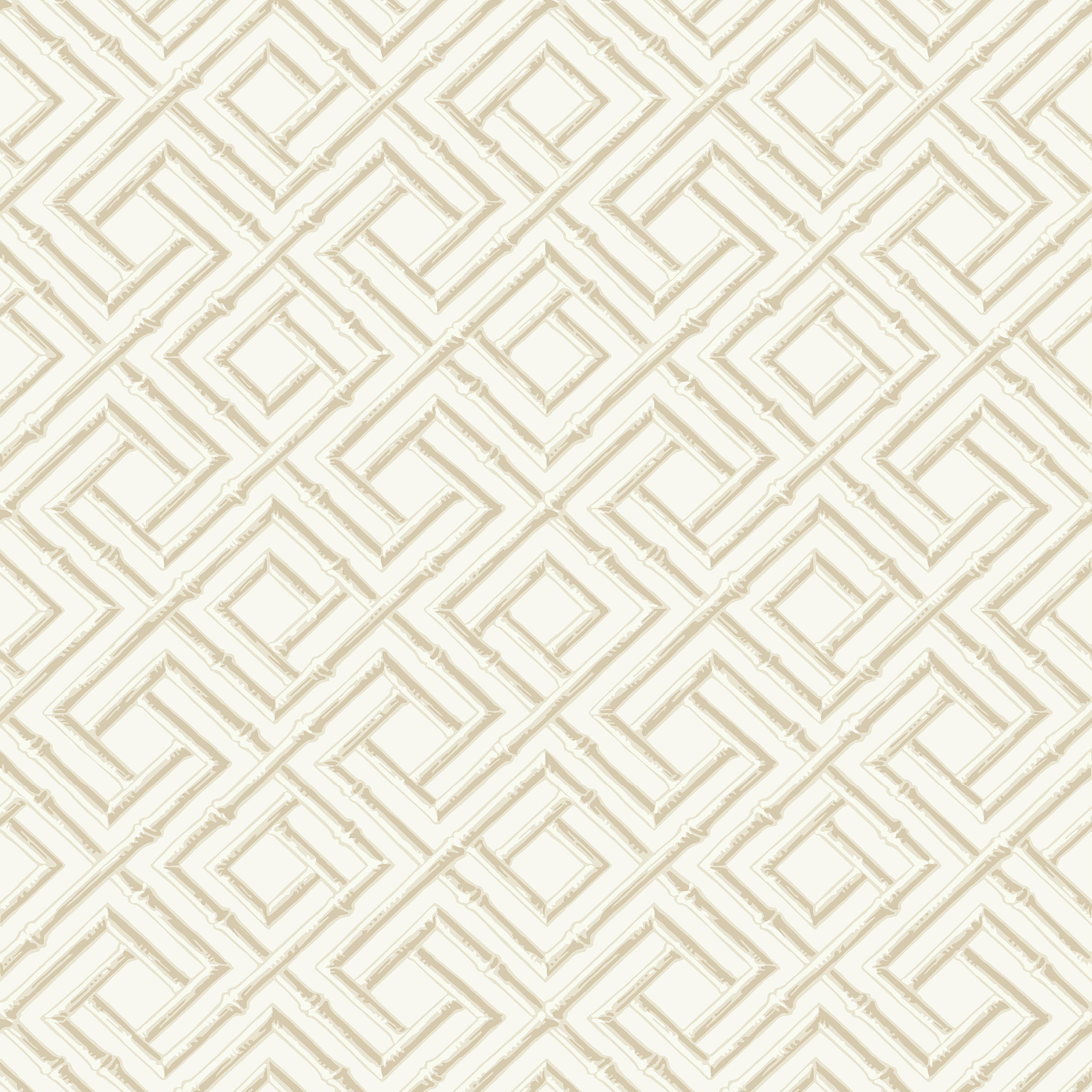 French Lattice wallpaper in cream color - pattern number T42051 - by Thibaut in the Sojourn collection