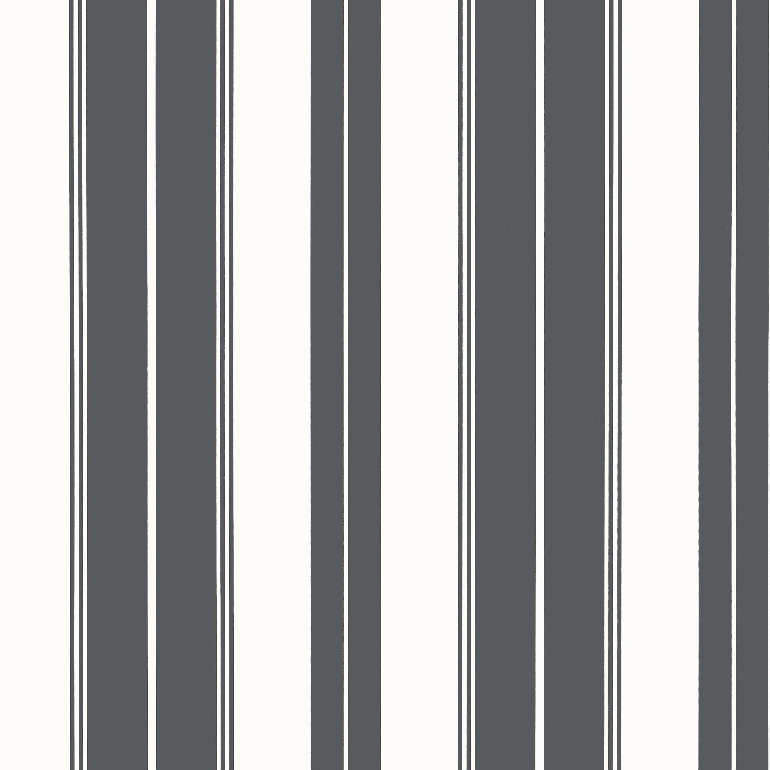 Norfolk Stripe wallpaper in charcoal black color - pattern number T44050 - by Thibaut in the Stripes and Checks Resource collection