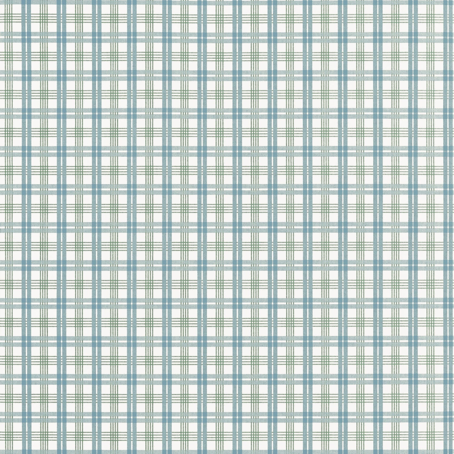 Huntley Plaid wallpaper in peacock blue and green color - pattern number T44055 - by Thibaut in the Stripes and Checks Resource collection