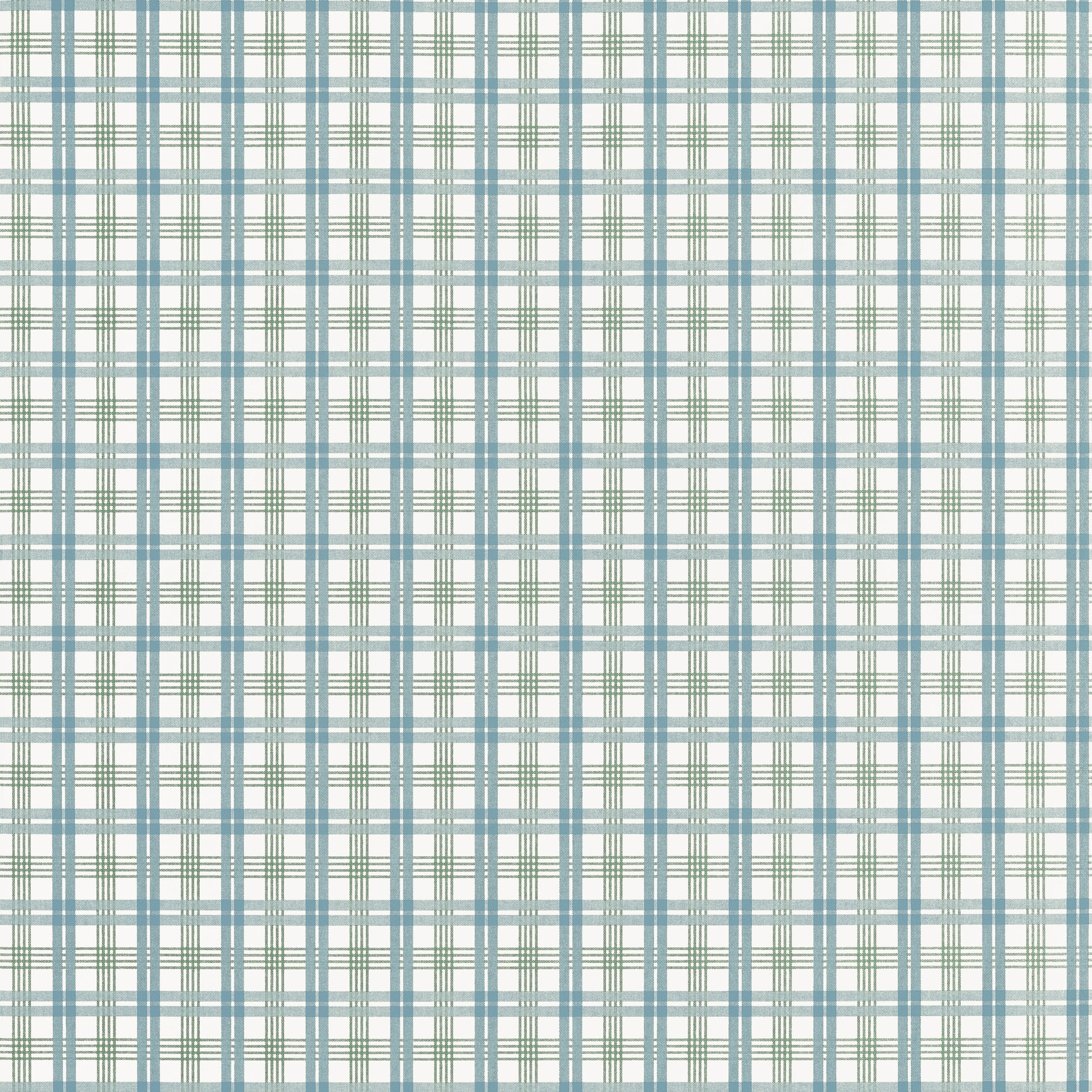 Huntley Plaid wallpaper in peacock blue and green color - pattern number T44055 - by Thibaut in the Stripes and Checks Resource collection