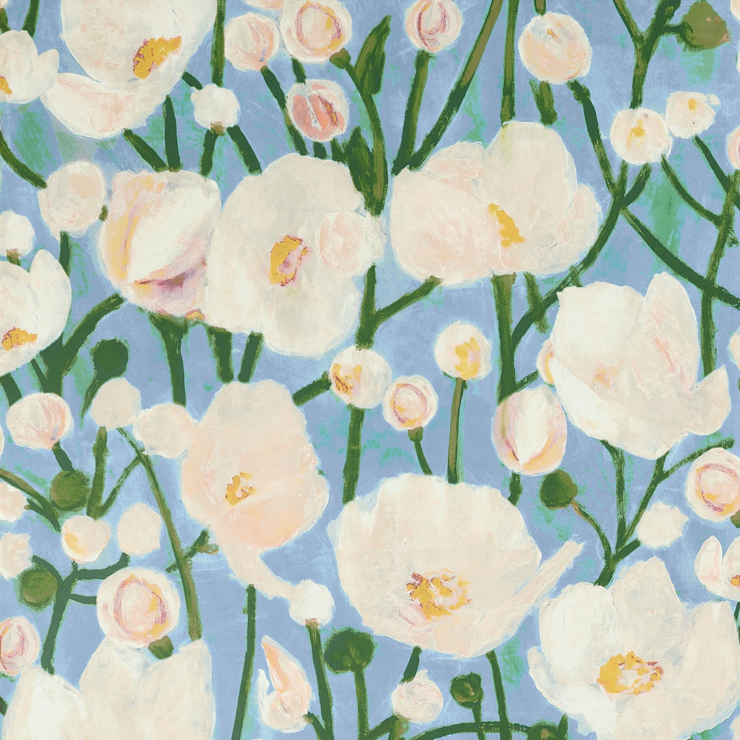 Tivoli wallpaper in sky blue color - pattern number T45016 - by Thibaut in the Wanderlust collection