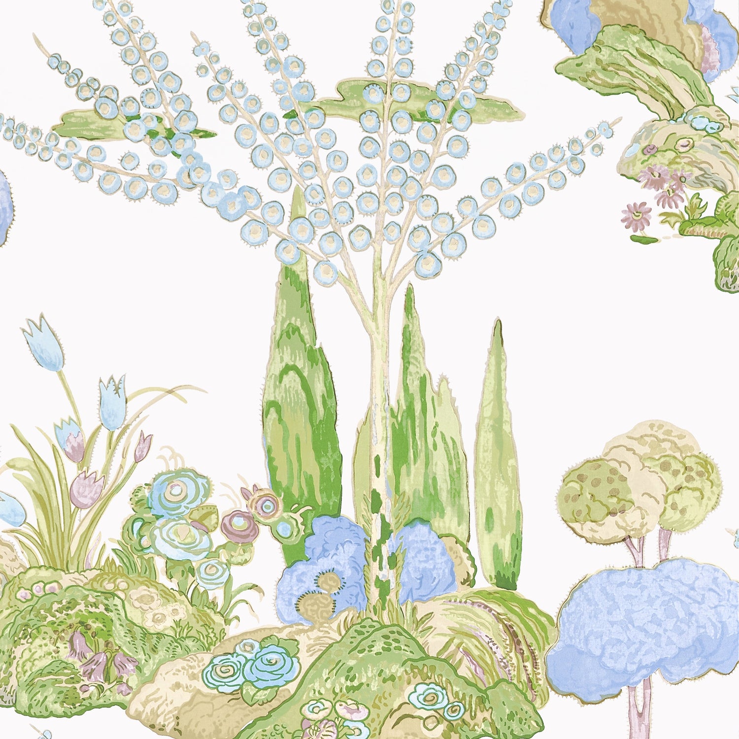 Orleans wallpaper in lavender color - pattern number T45027 - by Thibaut in the Wanderlust collection