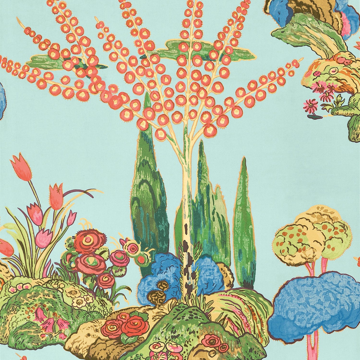 Orleans wallpaper in turquoise color - pattern number T45030 - by Thibaut in the Wanderlust collection
