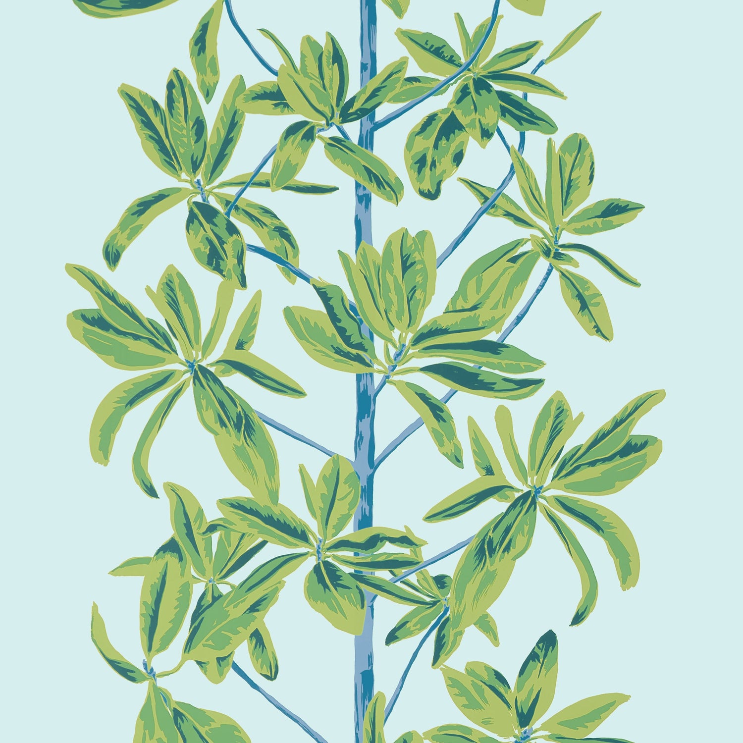 Mangrove Tree wallpaper in turquoise color - pattern number T45033 - by Thibaut in the Wanderlust collection
