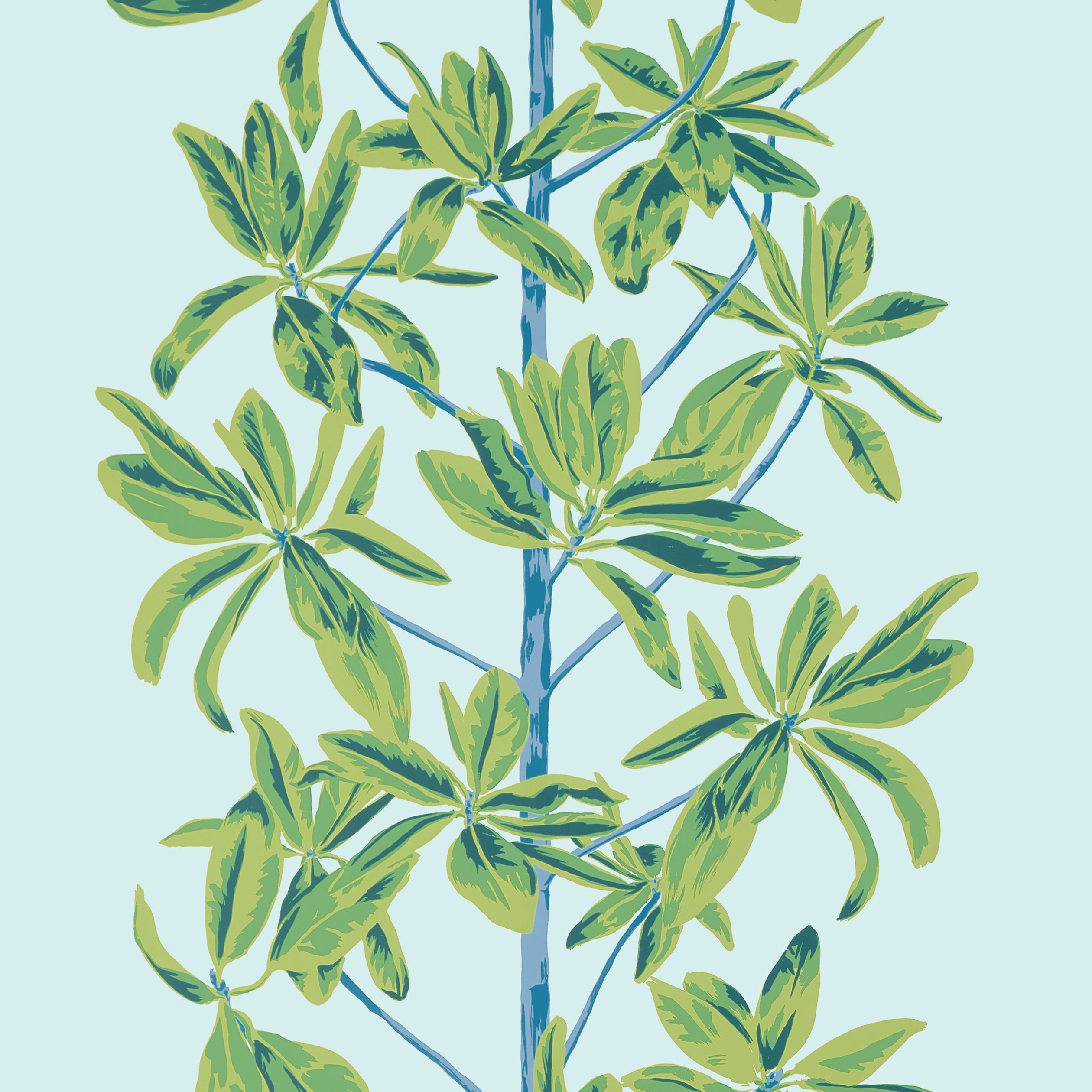 Mangrove Tree wallpaper in turquoise color - pattern number T45033 - by Thibaut in the Wanderlust collection