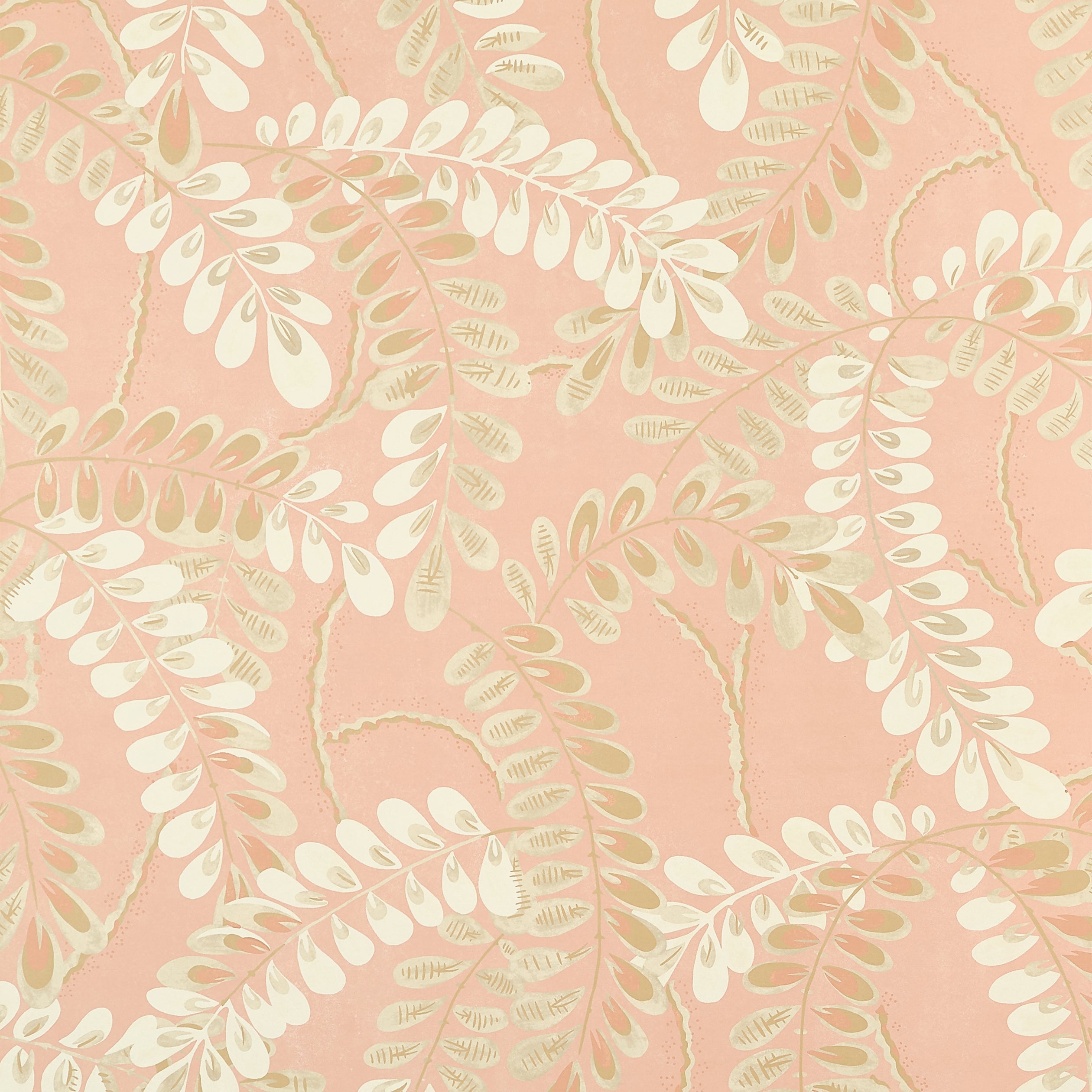 Augusta wallpaper in apricot color - pattern number T45041 - by Thibaut in the Wanderlust collection