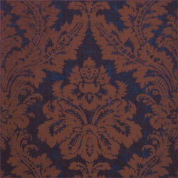 Argentina Damask wallpaper in brown on navy color - pattern number T6869 - by Thibaut in the Texture Resource Volume 3 collection