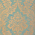 Argentina Damask wallpaper in metallic gold on blue color - pattern number T6870 - by Thibaut in the Texture Resource Volume 3 collection