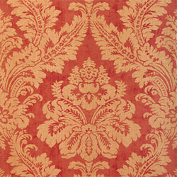 Argentina Damask wallpaper in metallic gold on red color - pattern number T6872 - by Thibaut in the Texture Resource Volume 3 collection