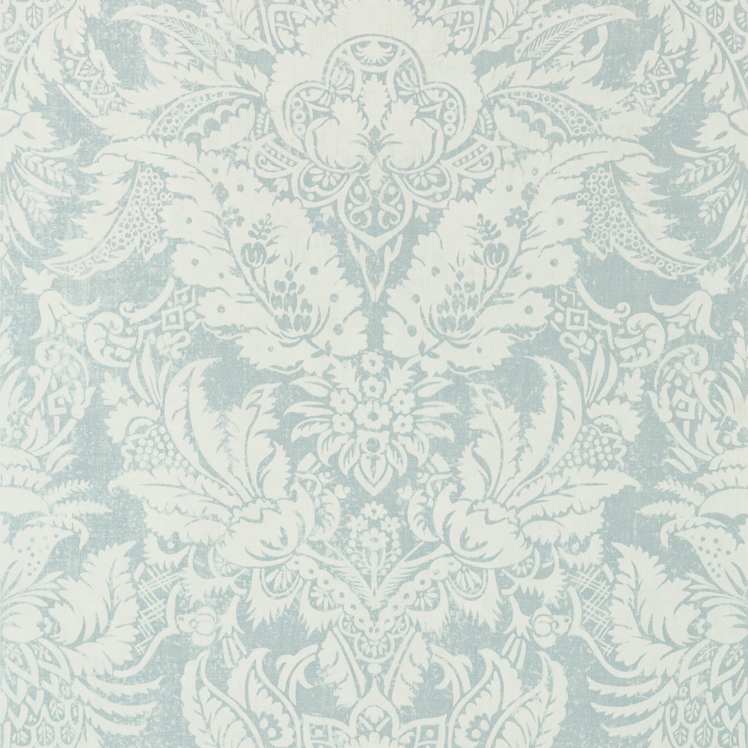 Chardonnet Damask fabric in aqua color - pattern number T72585 - by Thibaut in the Chestnut Hill collection