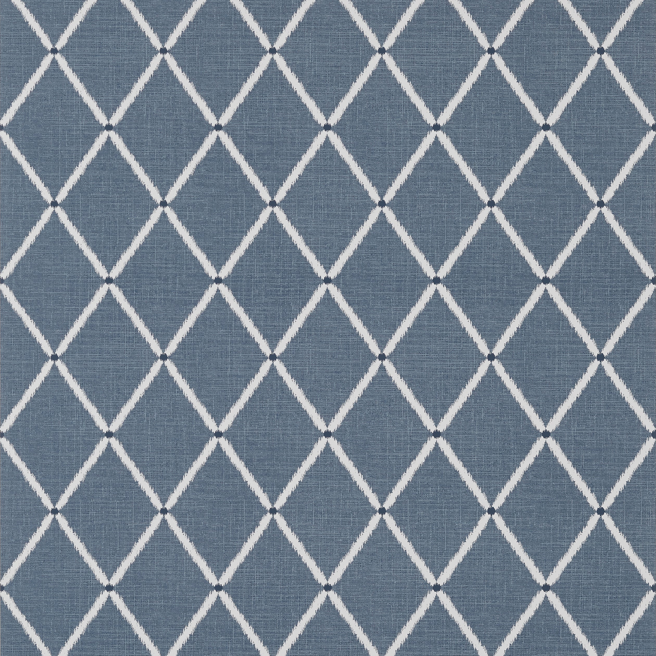 Pompton Trellis fabric in navy color - pattern number T72634 - by Thibaut in the Chestnut Hill collection