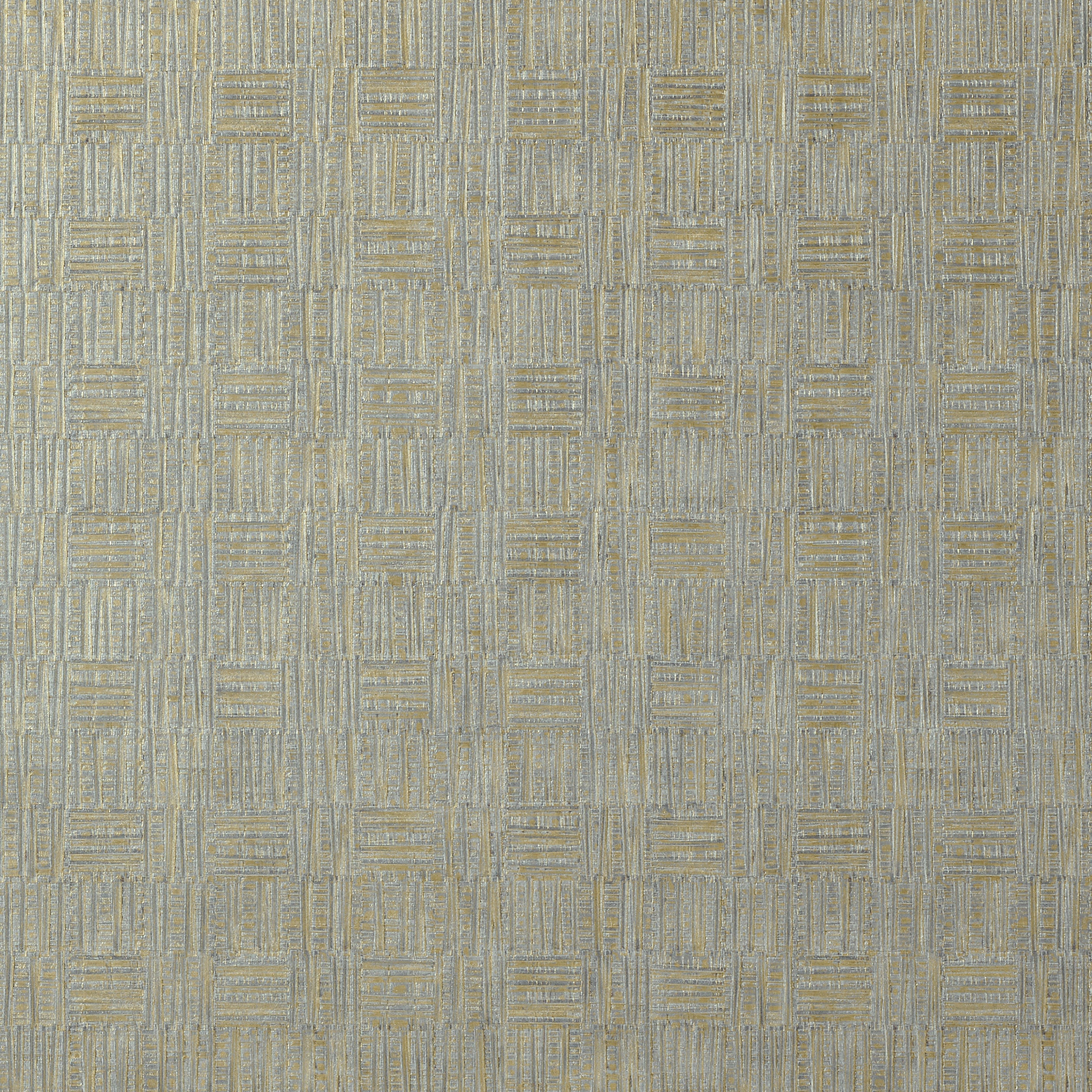 Tunica Basket fabric in grey with metallic gold color - pattern number T75085 - by Thibaut in the Faux Resource collection