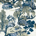Asian Scenic fabric in blue and beige color - pattern number T75461 - by Thibaut in the Dynasty collection