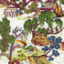 Asian Scenic fabric in coral and green color - pattern number T75464 - by Thibaut in the Dynasty collection