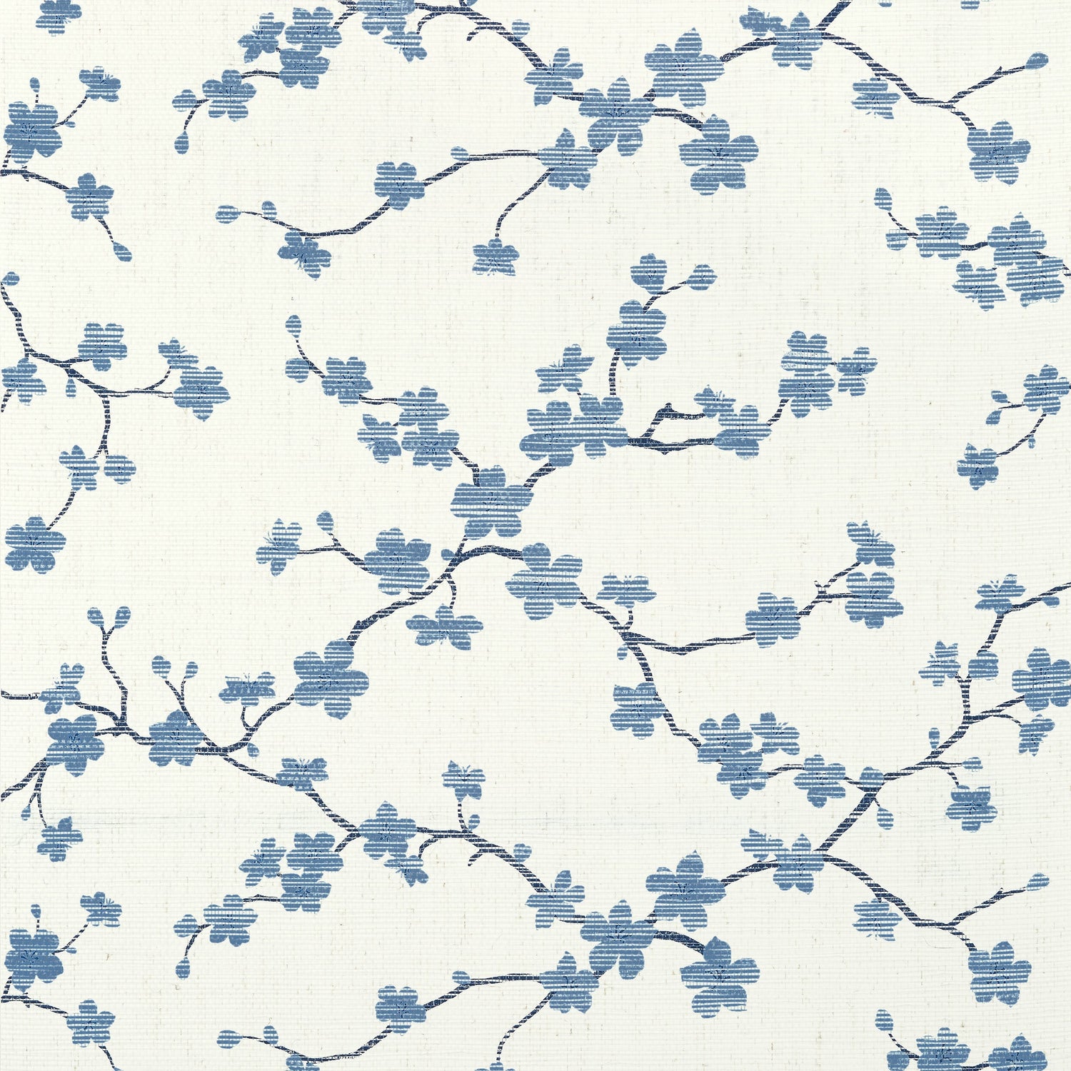 Sakura fabric in blue color - pattern number T75514 - by Thibaut in the Dynasty collection