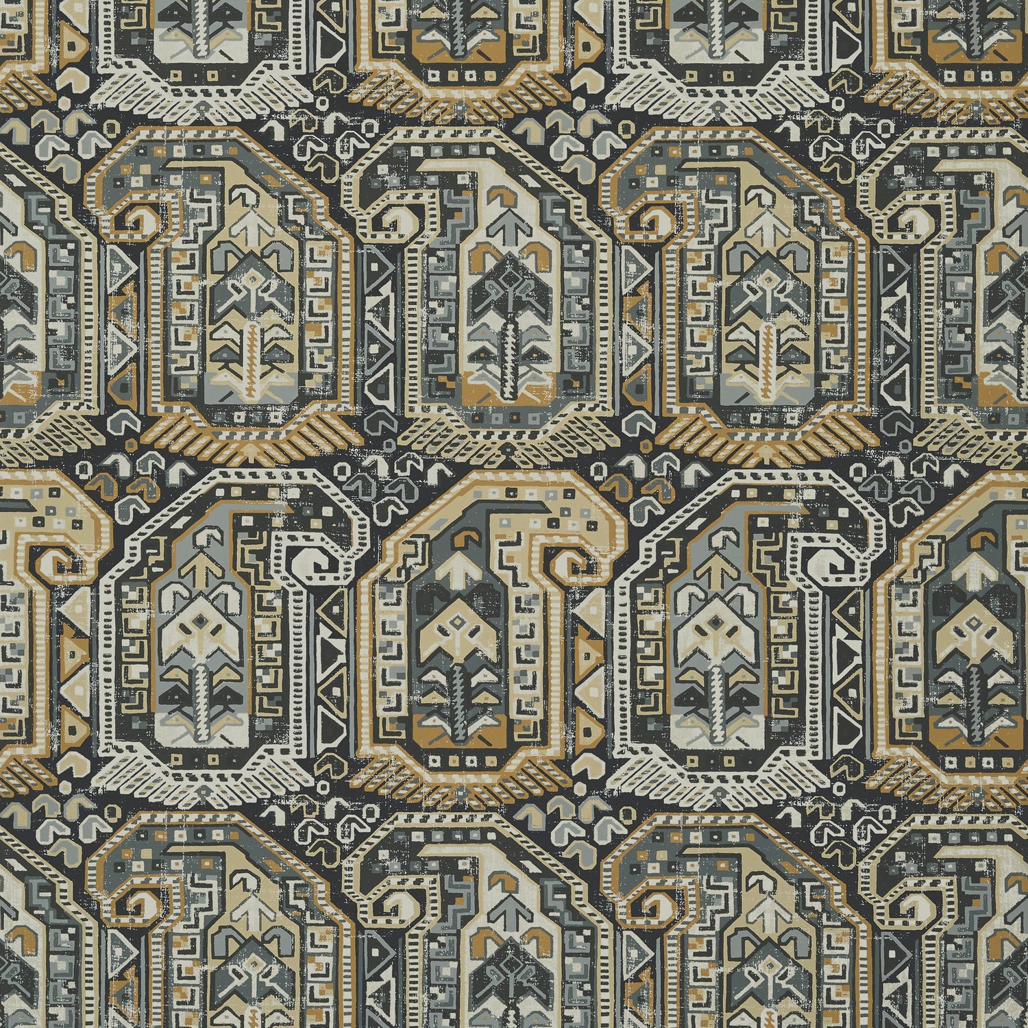Gleniffer wallpaper in black and grey color - pattern number T85021 - by Thibaut in the Greenwood collection
