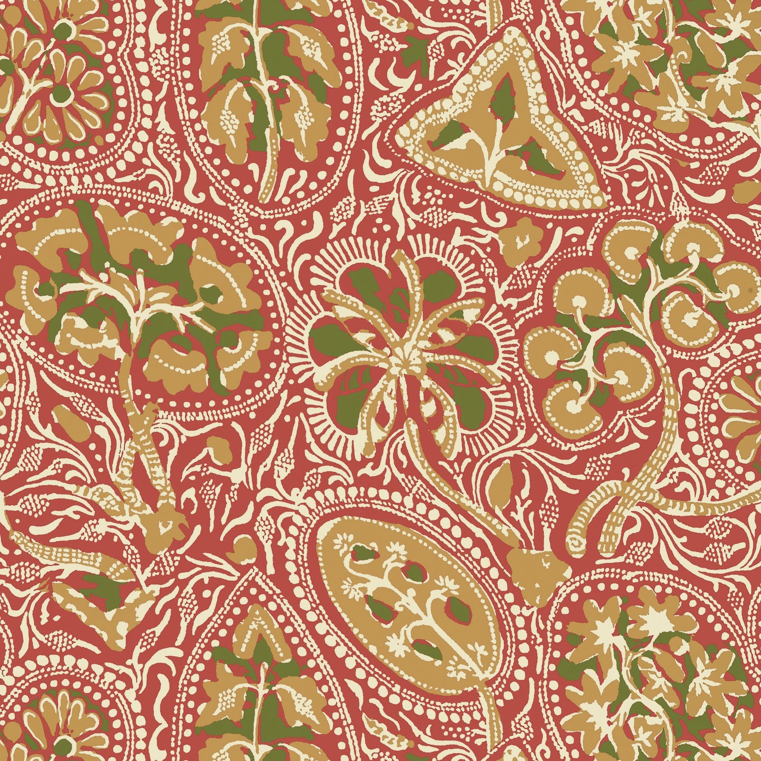 Cochin wallpaper in red color - pattern number T88717 - by Thibaut in the Trade Routes collection