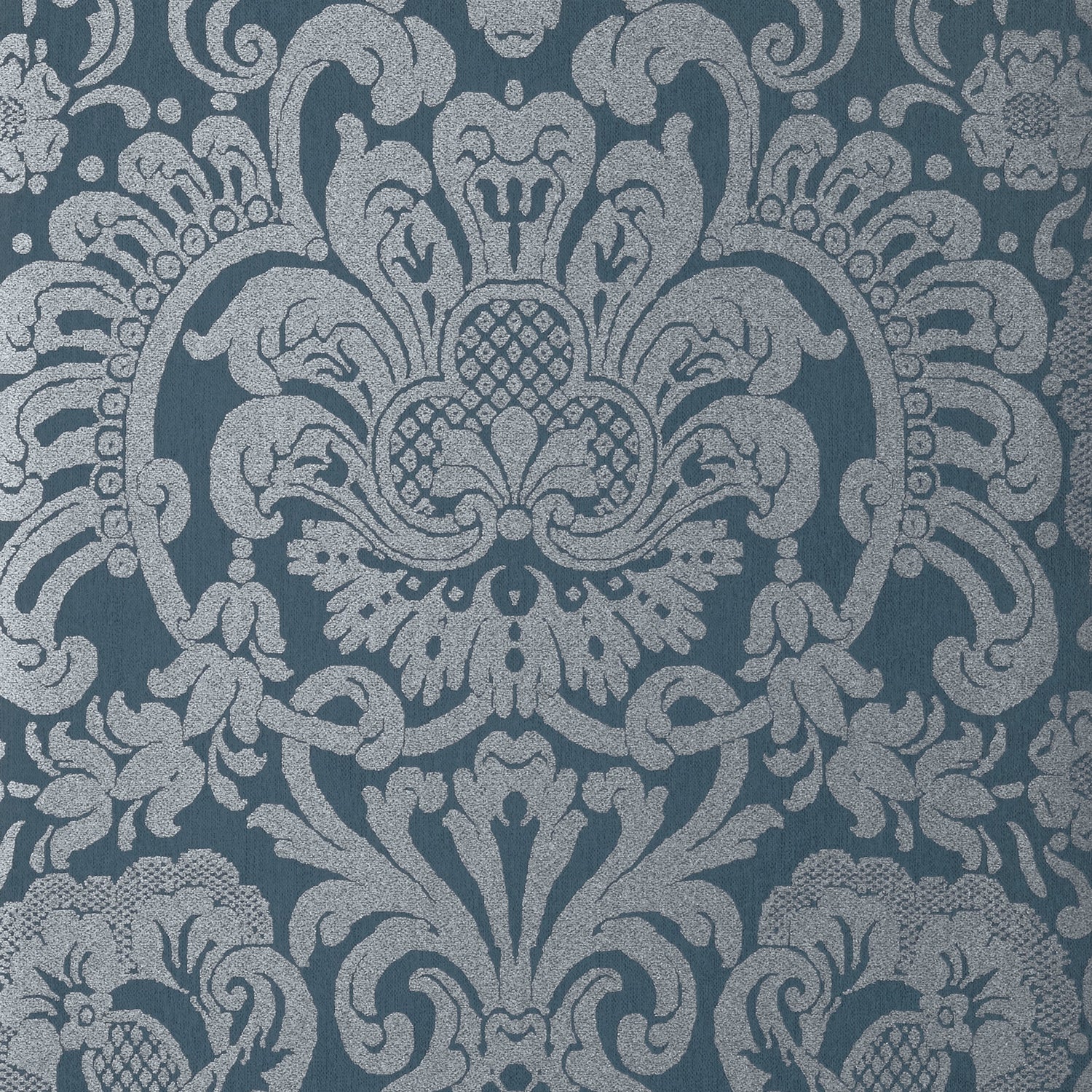 Dorian Damask fabric in navy color - pattern number T89107 - by Thibaut in the Damask Resource Volume 4 collection