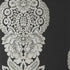 Rowan Damask fabric in silver on black color - pattern number T89132 - by Thibaut in the Damask Resource Volume 4 collection