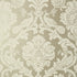 Passaro Damask fabric in cream on metallic pewter color - pattern number T89136 - by Thibaut in the Damask Resource Volume 4 collection