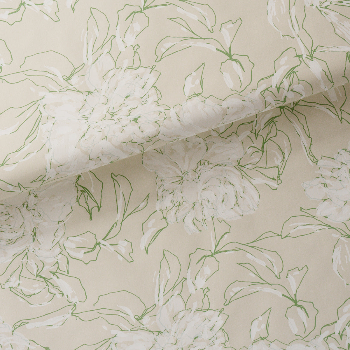 Peony Silhouette Wallpaper in leaf color - pattern number TL800010 - by Schumacher in the Tillett collection