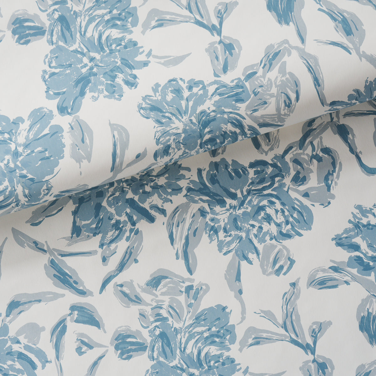 Peony Wallpaper in chambray color - pattern number TL800021 - by Schumacher in the Tillett collection