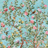 Jardin Bloom mural in turquoise color - pattern number TM13668 - by Thibaut in the Grand Palace collection