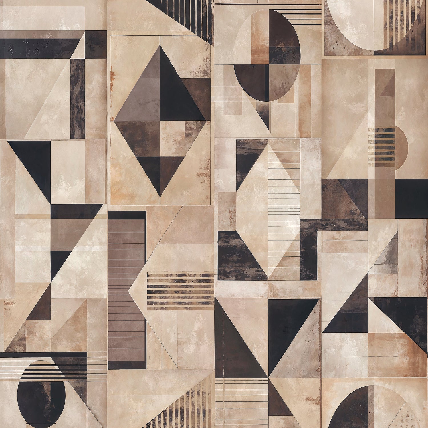 Galaxy 3 Panel mural in graphite and champagne color - pattern number TM24433 - by Thibaut in the Yutori collection