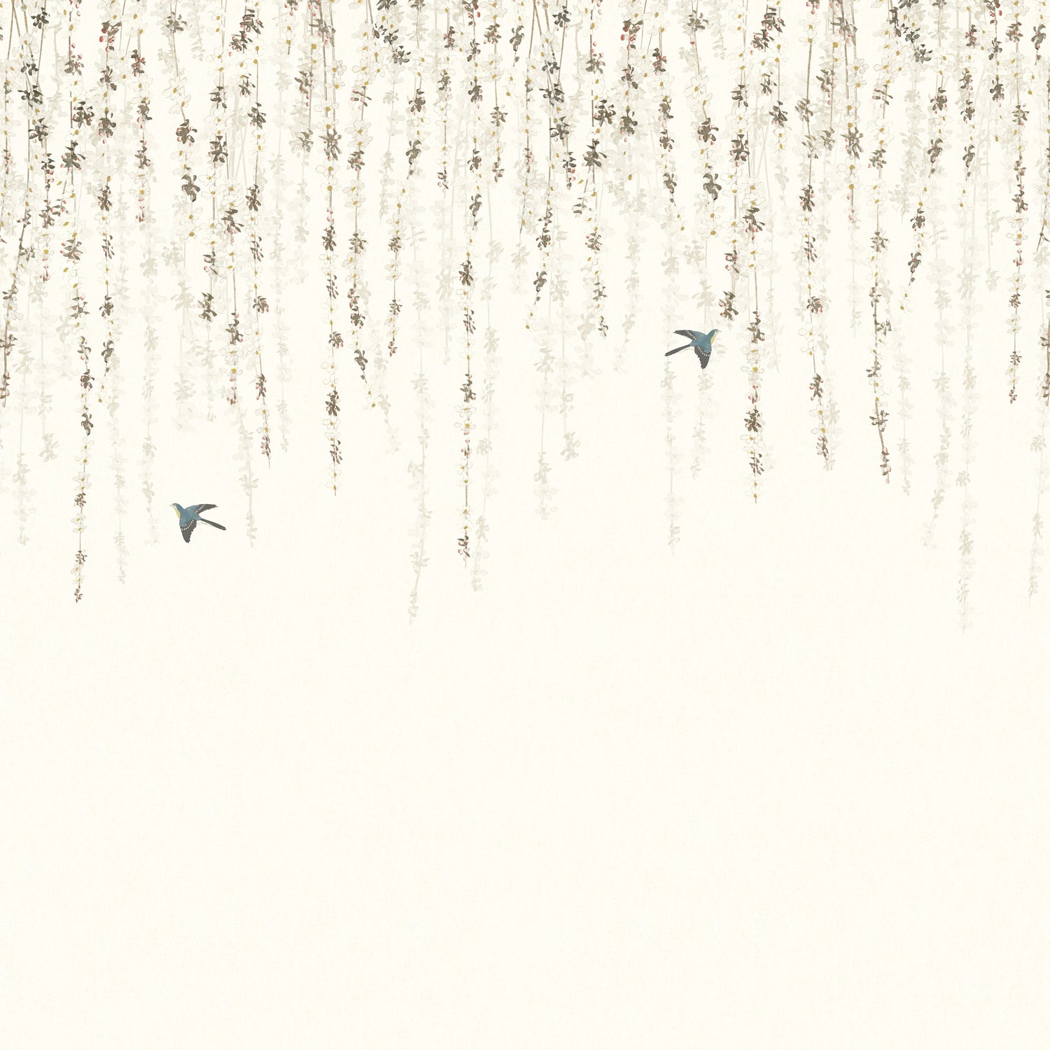 Blossom Mural 2 Panel mural in white color - pattern number TM24451 - by Thibaut in the Yutori collection