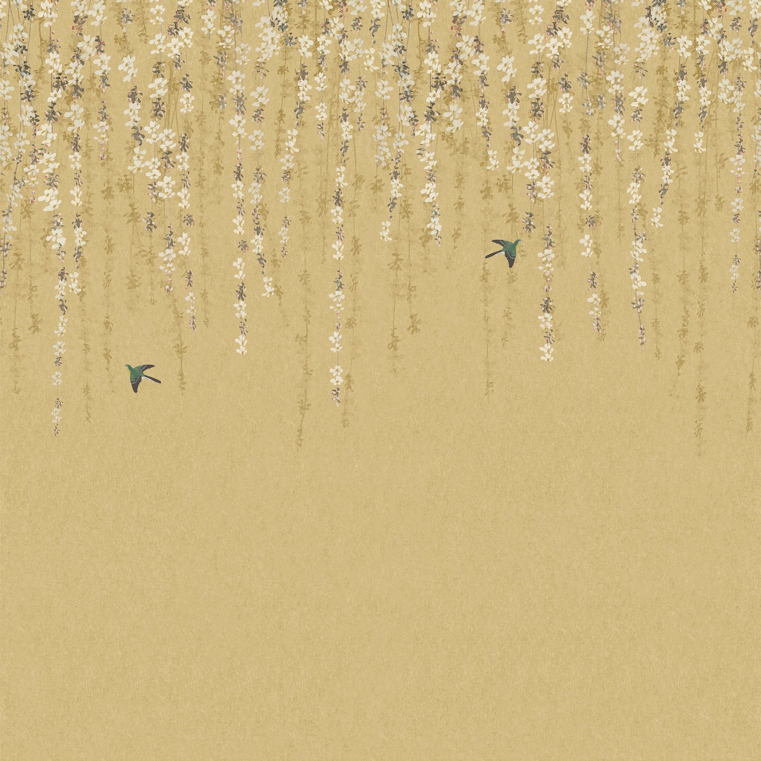Blossom Mural 2 Panel mural in gold color - pattern number TM24452 - by Thibaut in the Yutori collection