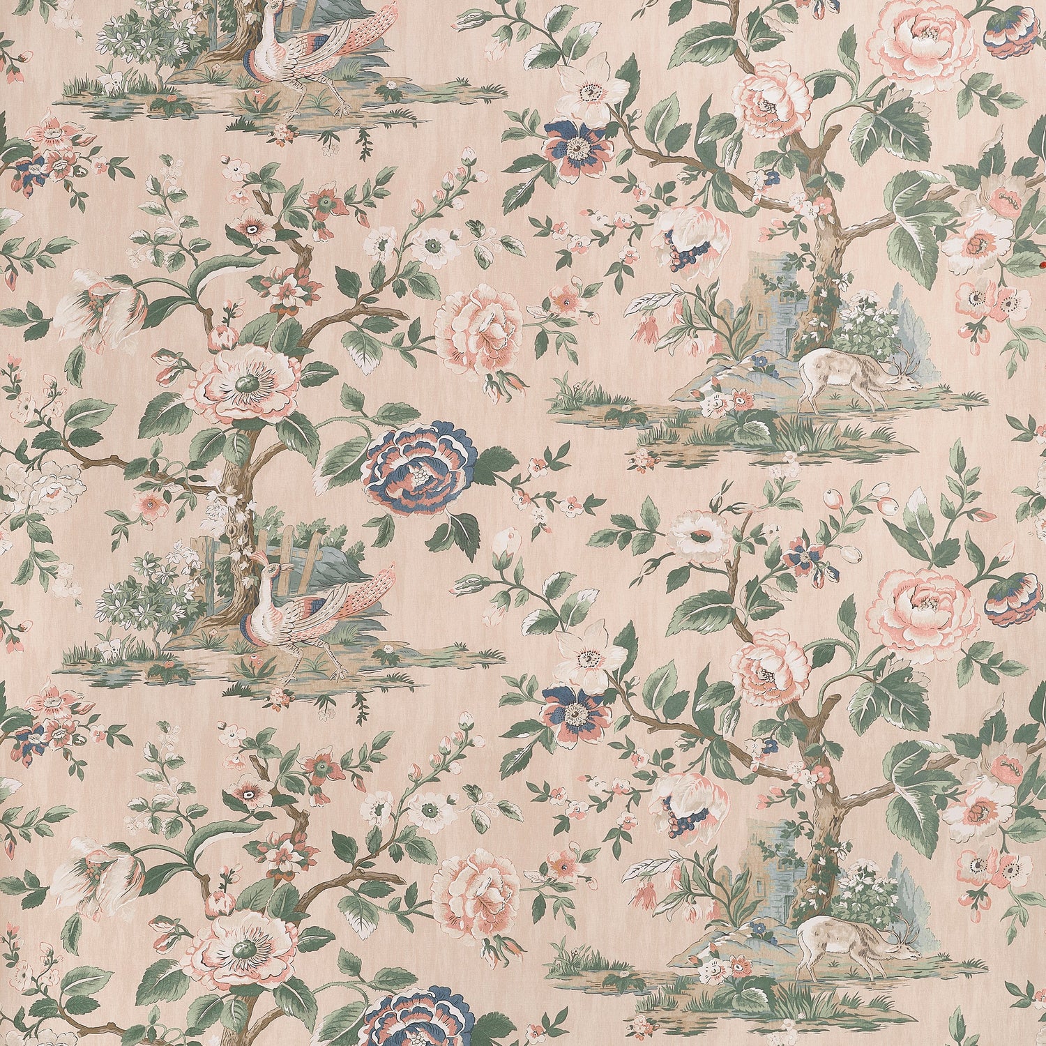 Forest Lodge wallpaper in apricot color - pattern number TWW10539 - by Thibaut in the Boxwood collection