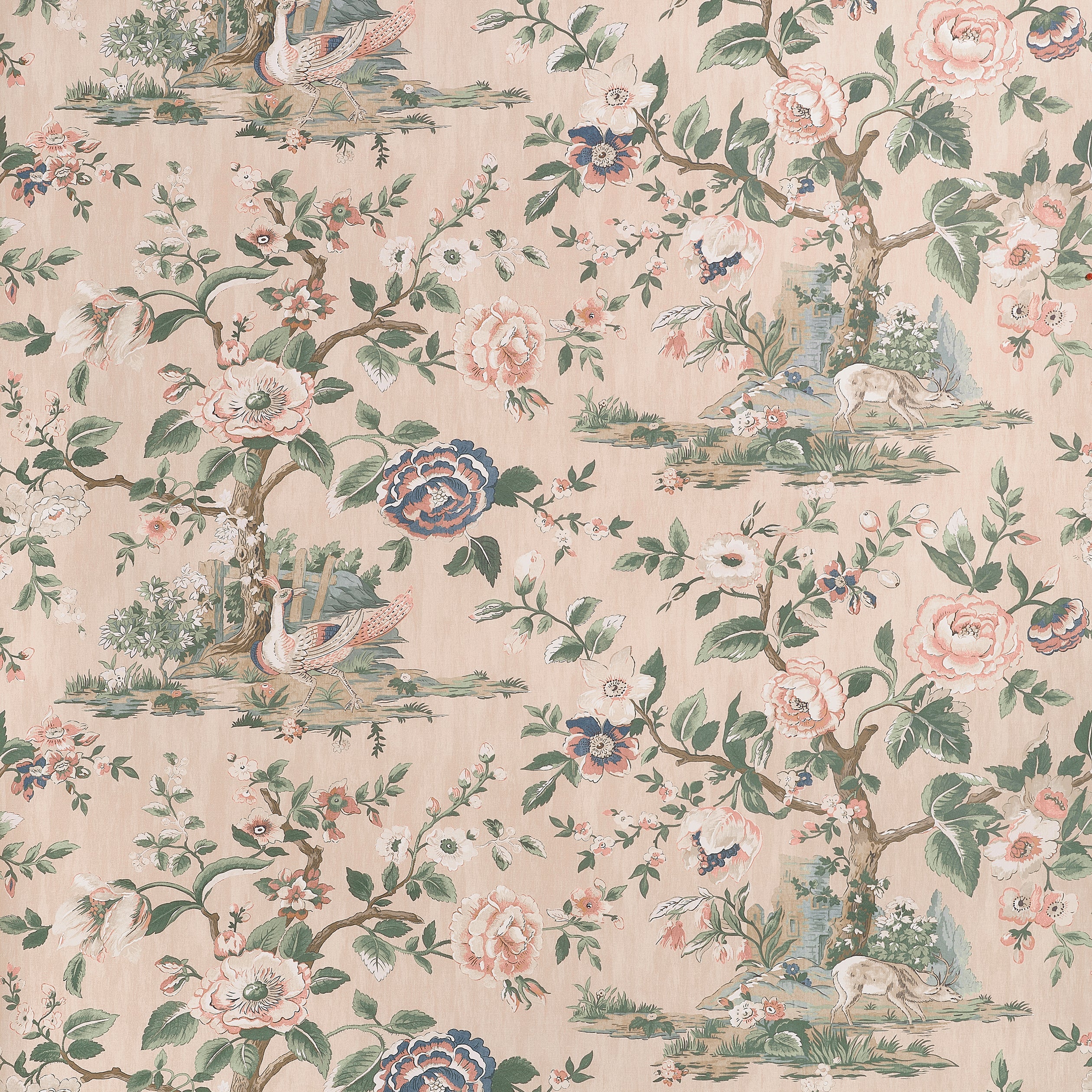 Forest Lodge wallpaper in apricot color - pattern number TWW10539 - by Thibaut in the Boxwood collection