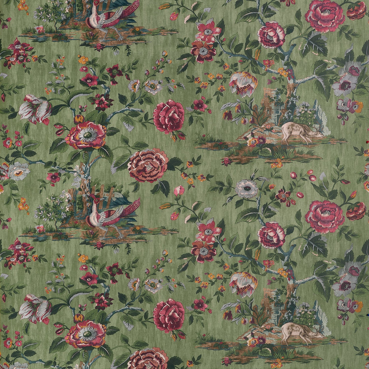 Forest Lodge wallpaper in green color - pattern number TWW10542 - by Thibaut in the Boxwood collection