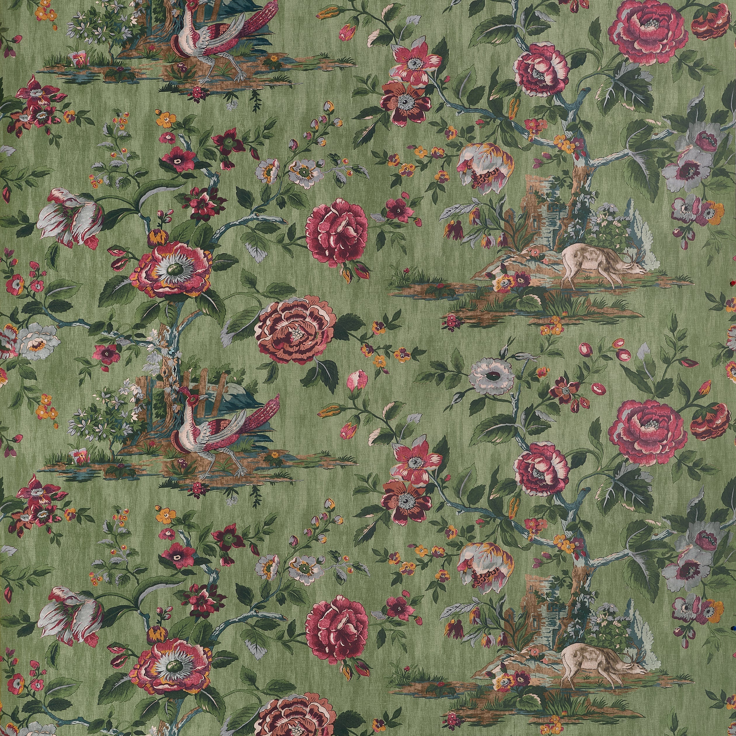 Forest Lodge wallpaper in green color - pattern number TWW10542 - by Thibaut in the Boxwood collection