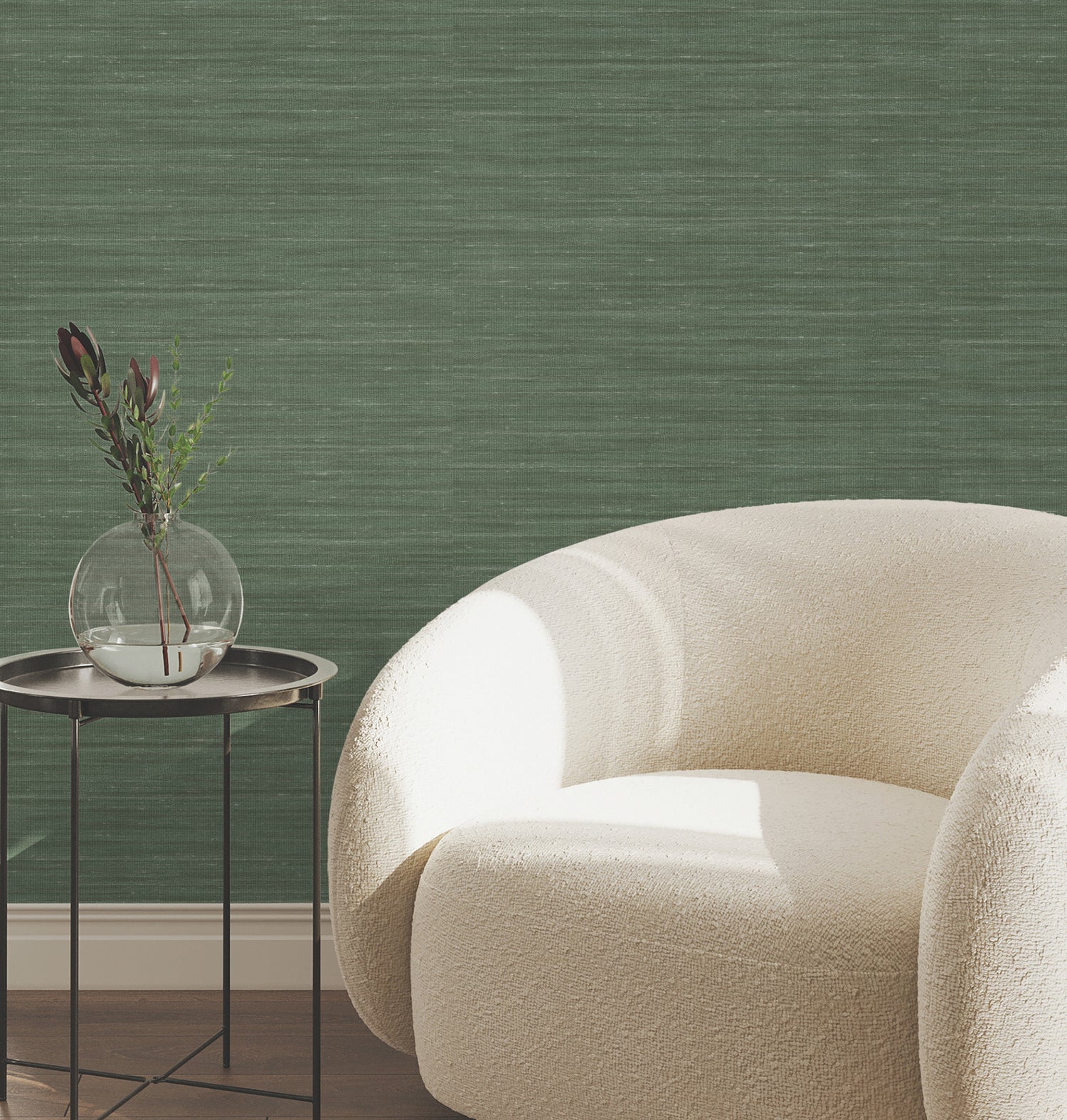 Sari Silk Wallpaper in green color - pattern number UW1004N - by York in the Atmosphere Digest collection