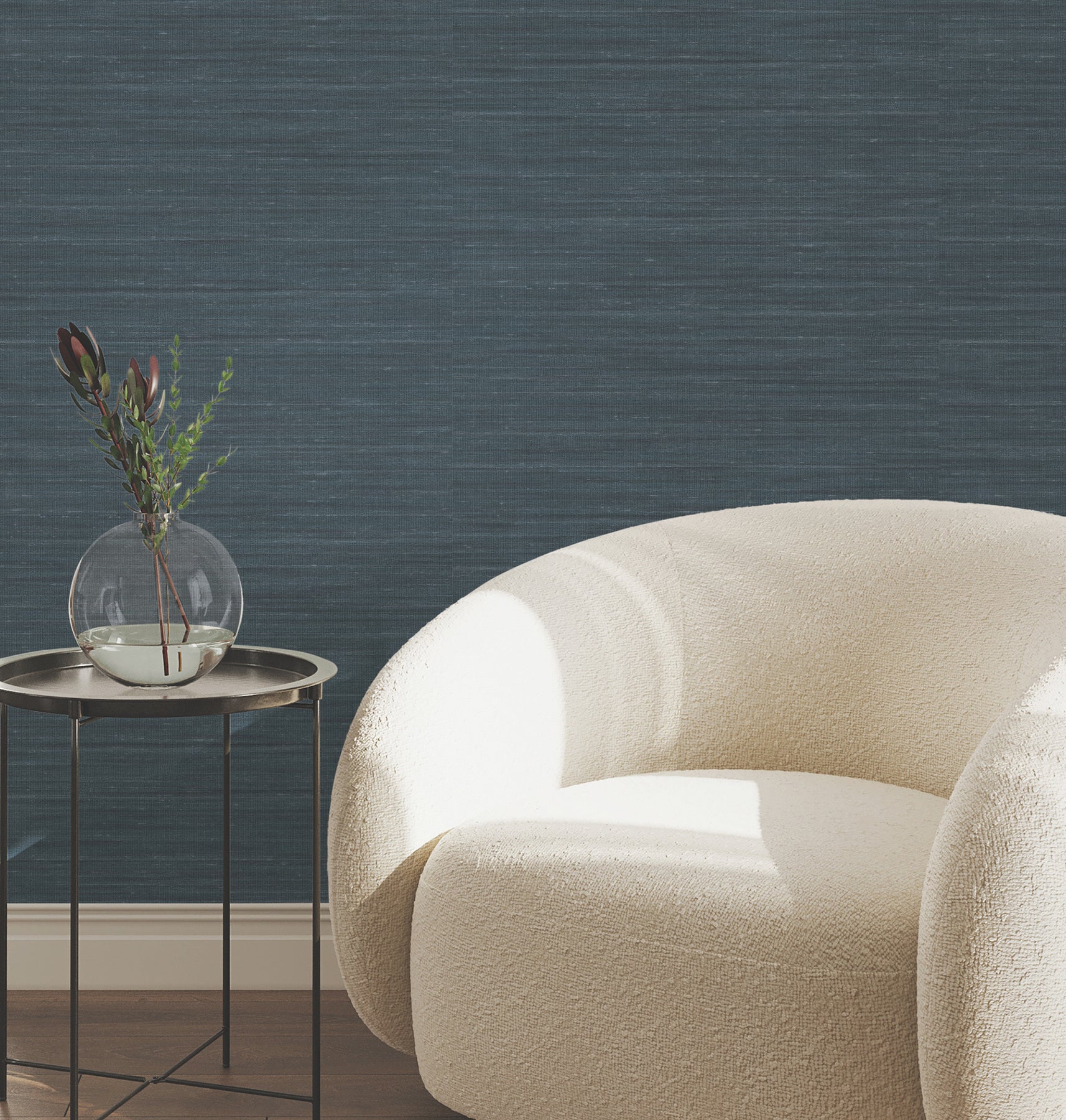 Sari Silk Wallpaper in slate color - pattern number UW1005N - by York in the Atmosphere Digest collection