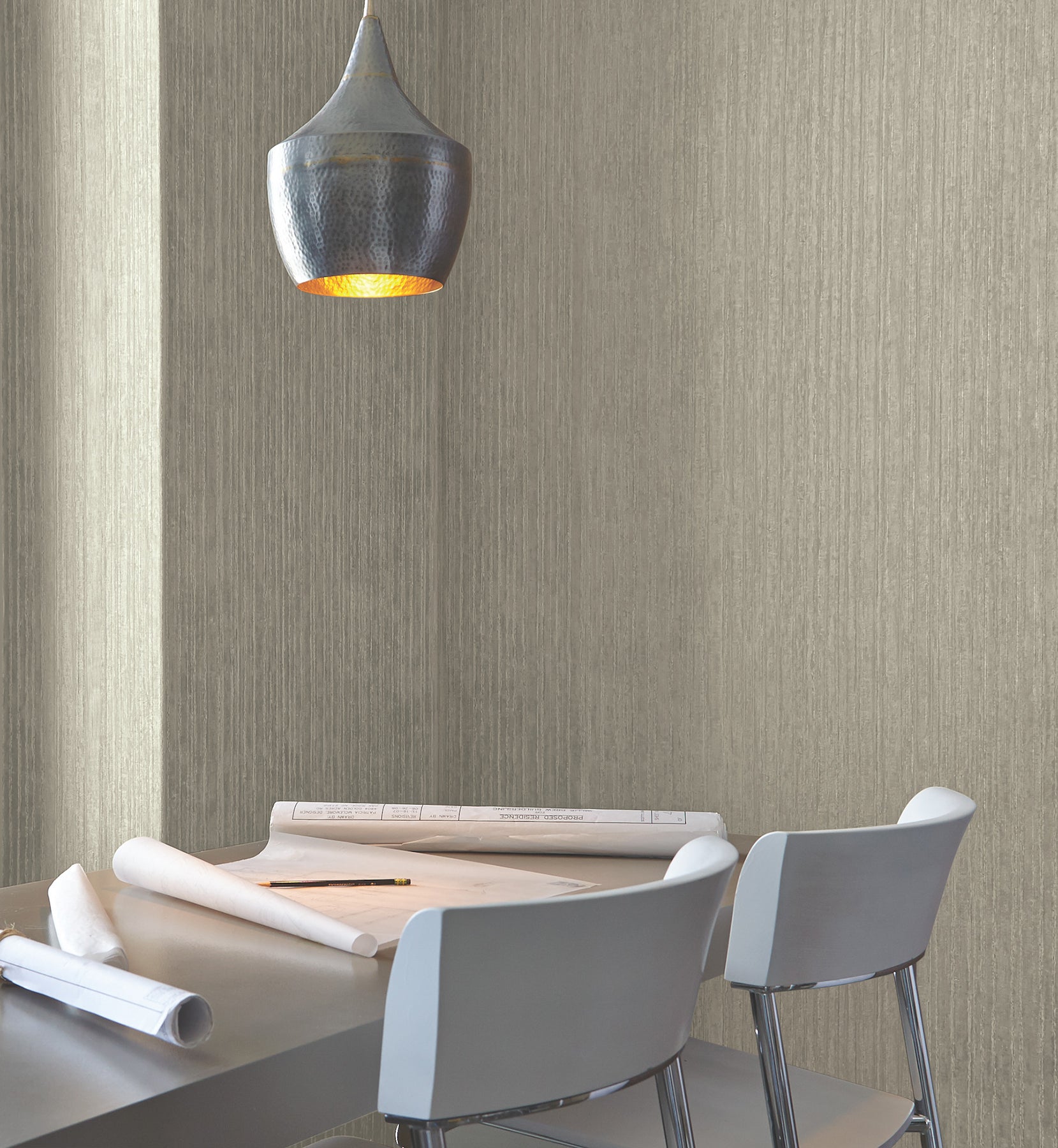 Precious Metal Wallpaper in taupe color - pattern number UW1025N - by York in the Atmosphere Digest collection