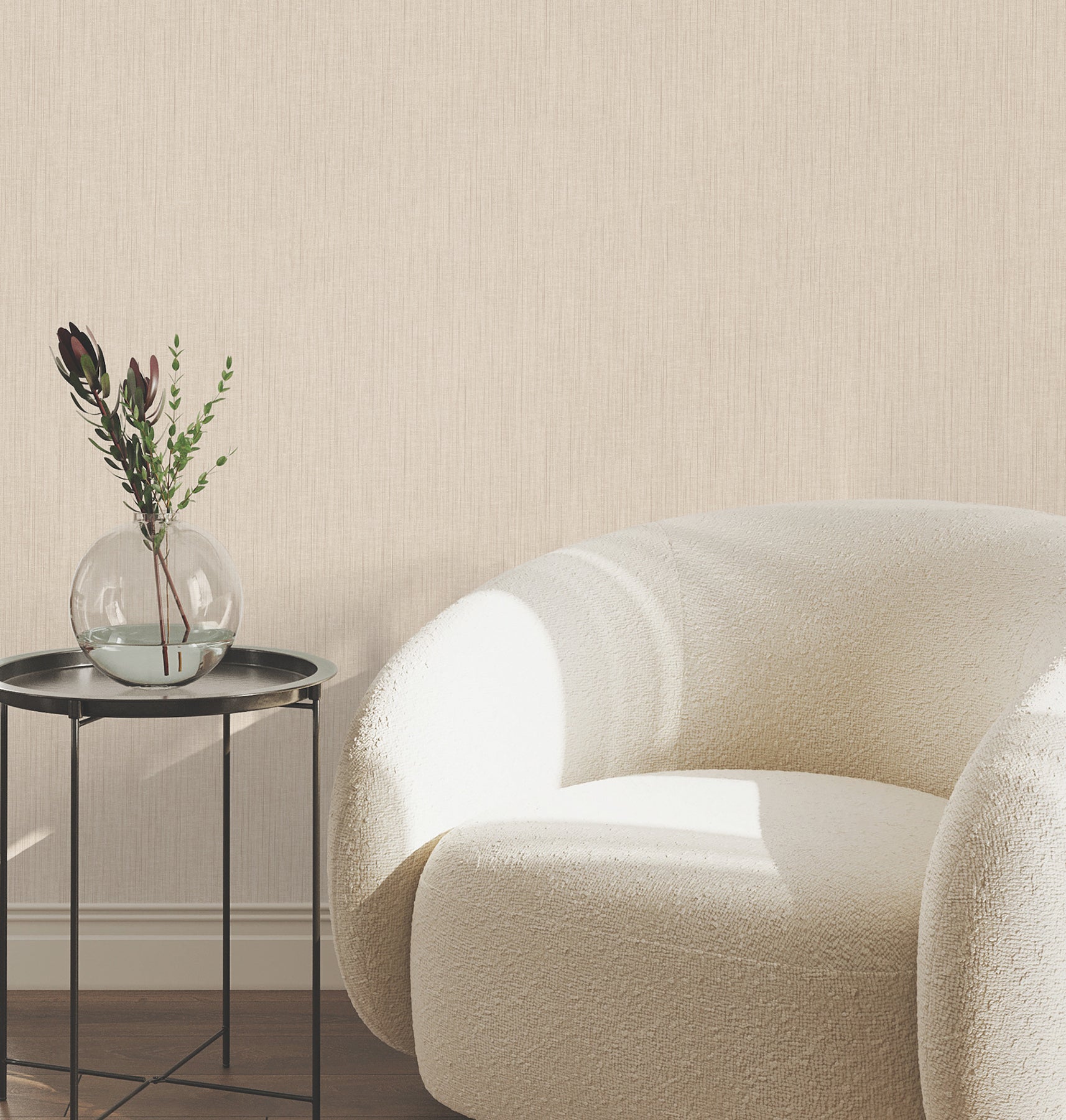 Silk Spun Wallpaper in beige color - pattern number UW1052N - by York in the Atmosphere Digest collection
