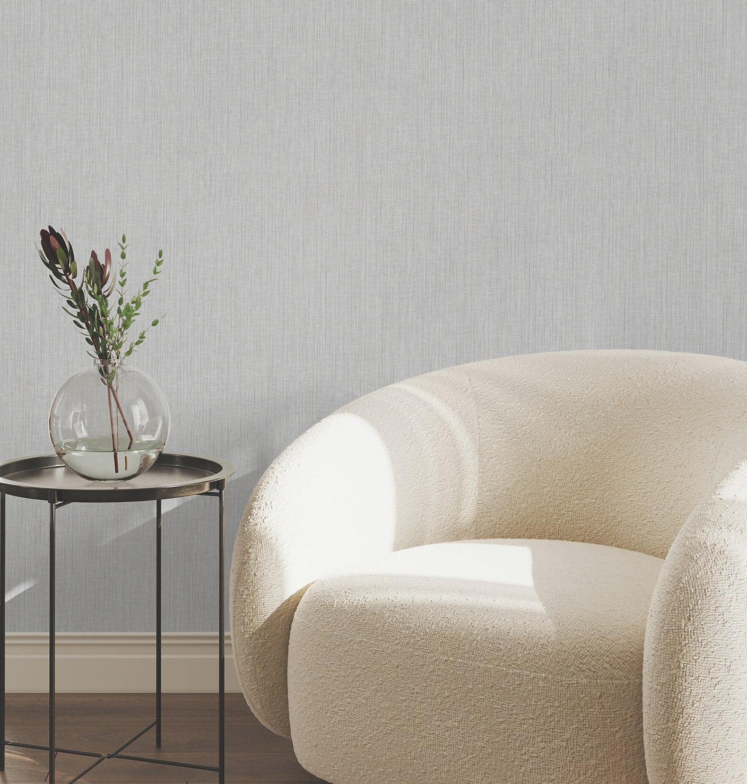 Silk Spun Wallpaper in light grey color - pattern number UW1057N - by York in the Atmosphere Digest collection
