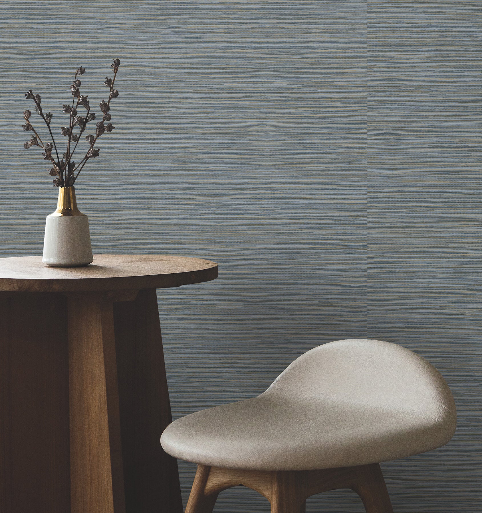 Oasis Wallpaper in dark blue color - pattern number UW1067N - by York in the Atmosphere Digest collection