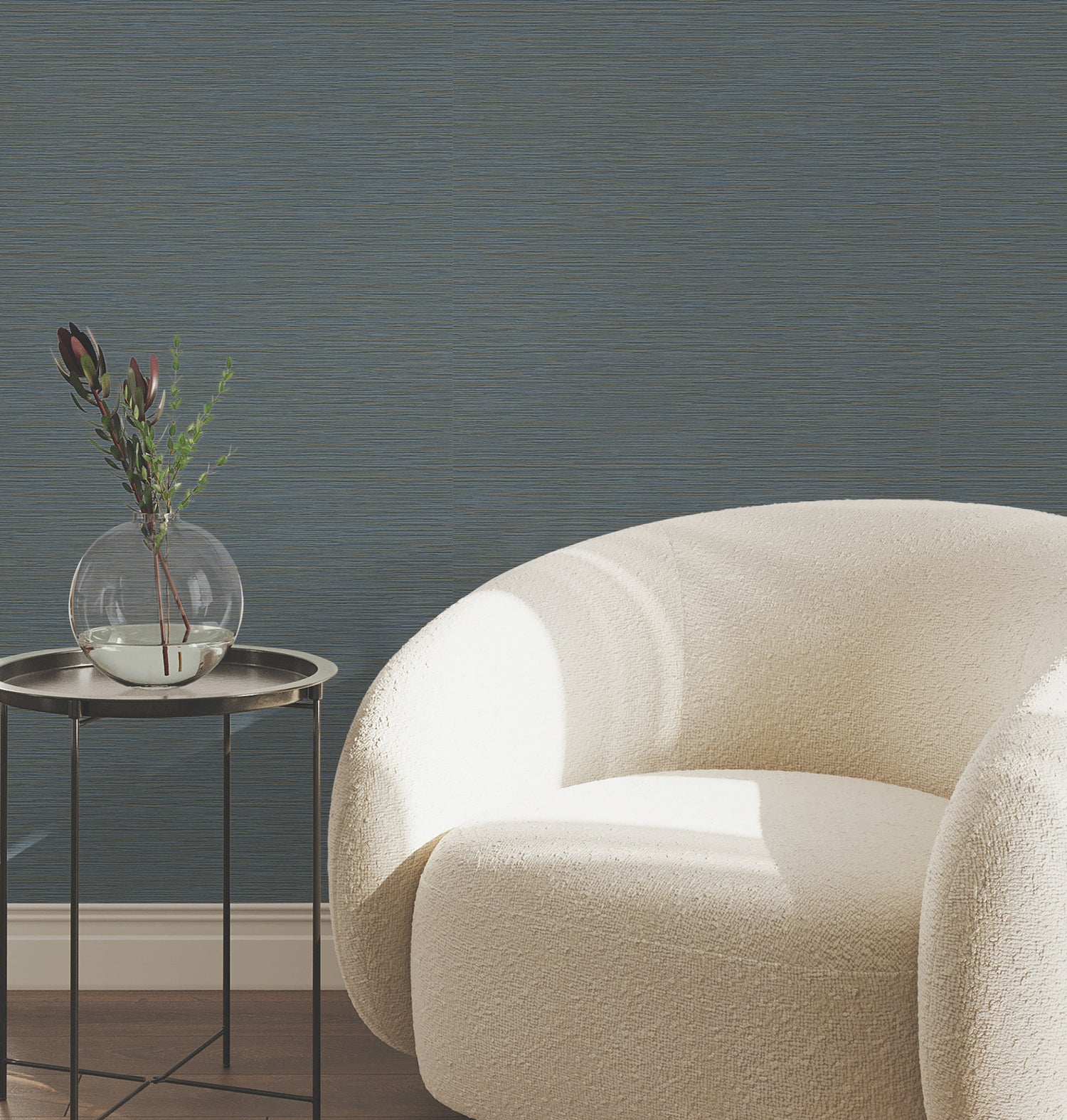 Oasis Wallpaper in dark blue color - pattern number UW1067N - by York in the Atmosphere Digest collection